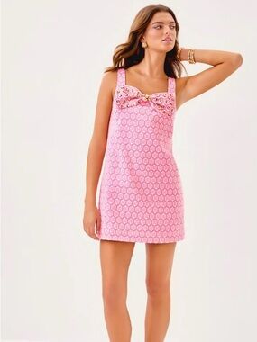 Pink Sleeveless Bow-Accent Romper NWT